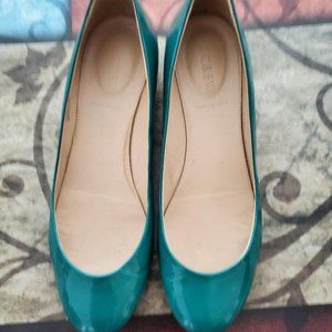 J.Crew Dark Teal Patent Leather Dress Flats